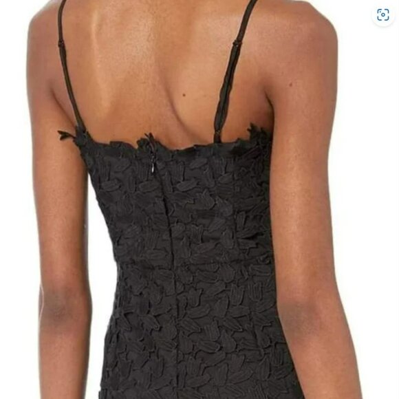 Bardot Liana Leaf Lace Overlay Lined Sleeveless Midi Black Dress Size S - 4 - Picture 15 of 16